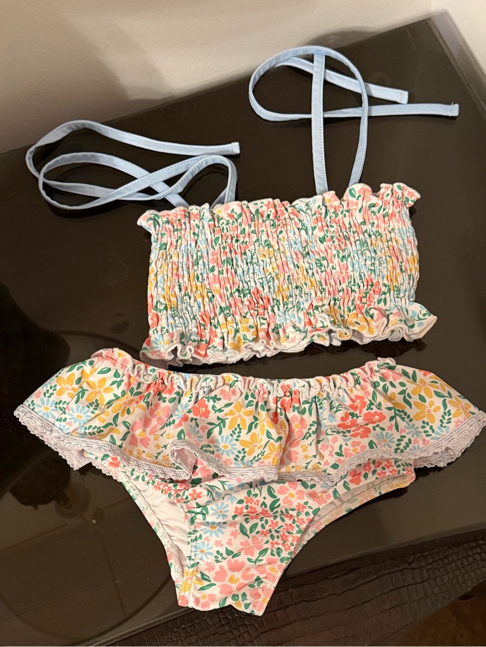 cheeky plum Floral Trim Bikini set